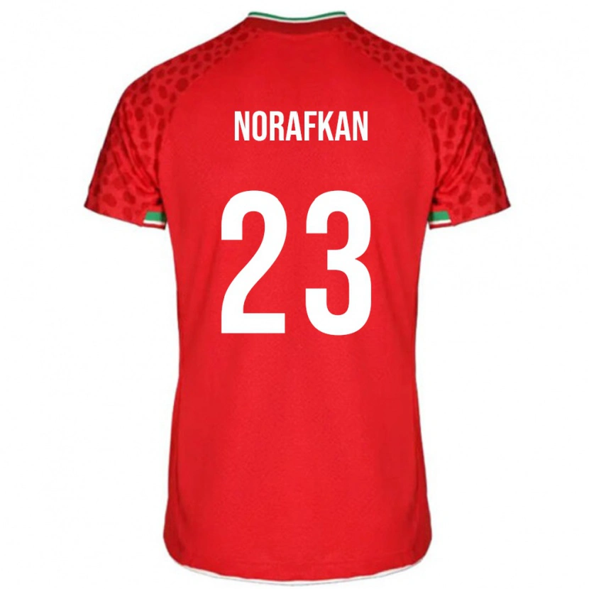 Danxen Hombre Camiseta Irán Omid Norafkan #23 Rojo 2ª Equipación 24-26 La Camisa