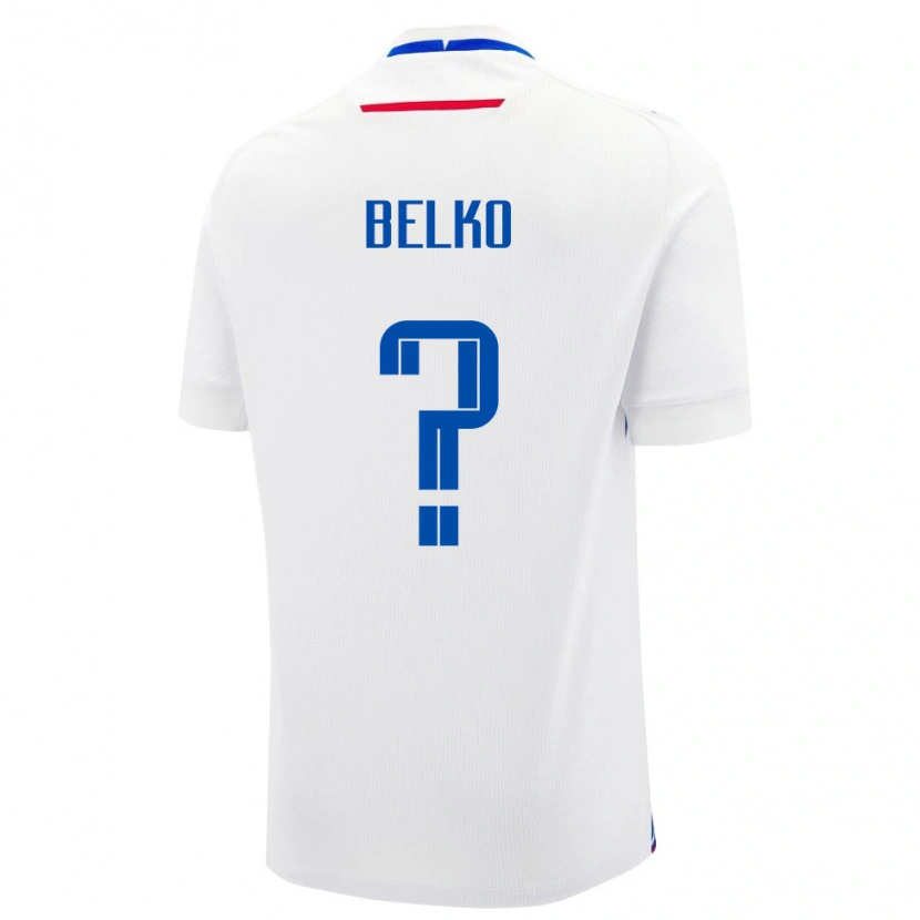 Danxen Hombre Camiseta Eslovaquia Lubomir Belko #0 Blanco 2ª Equipación 24-26 La Camisa