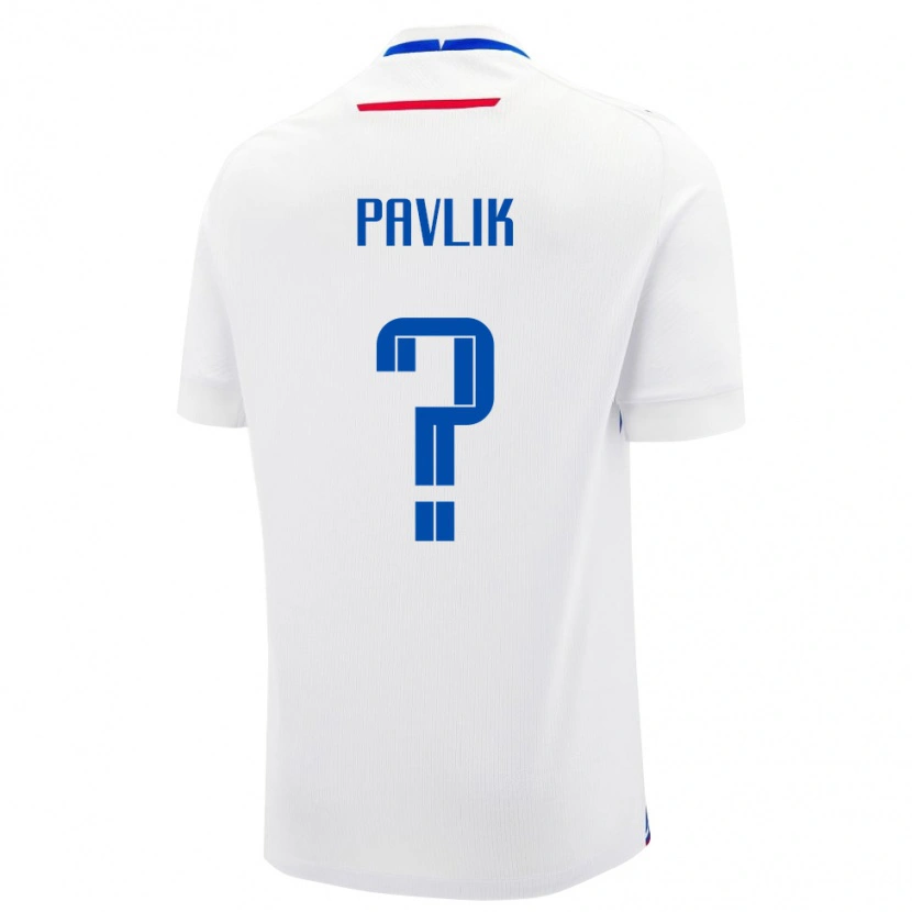 Danxen Hombre Camiseta Eslovaquia Matus Pavlik #0 Blanco 2ª Equipación 24-26 La Camisa