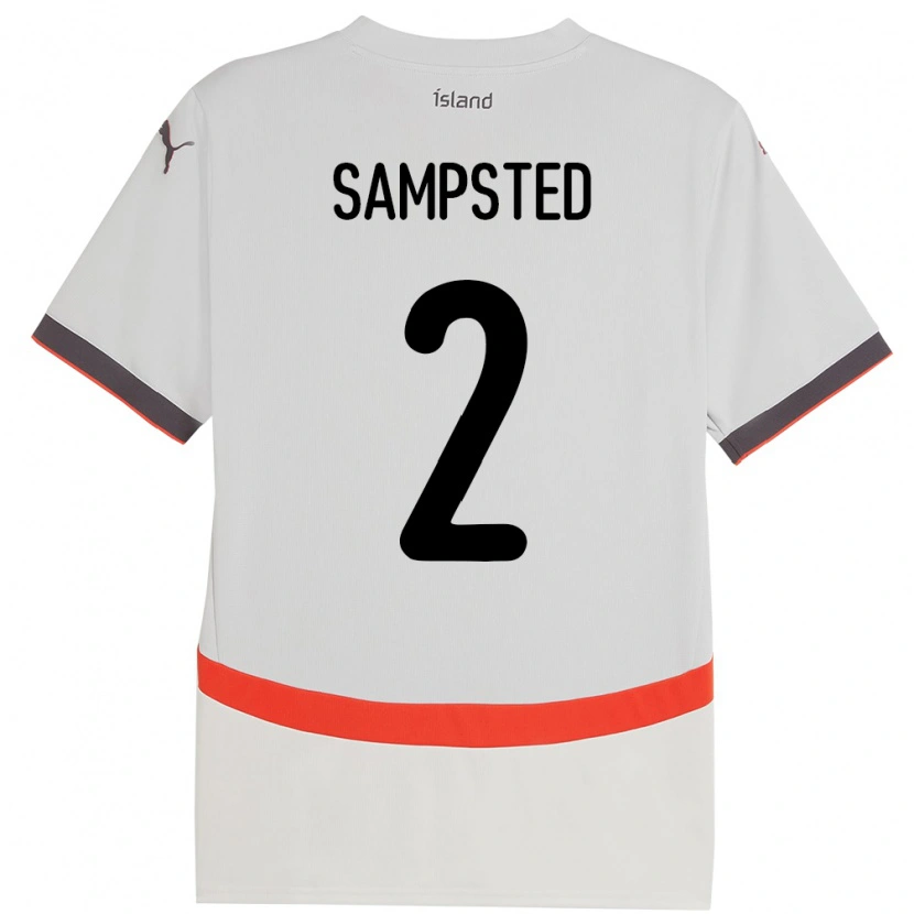 Danxen Hombre Camiseta Islandia Alfons Sampsted #2 Blanco 2ª Equipación 24-26 La Camisa