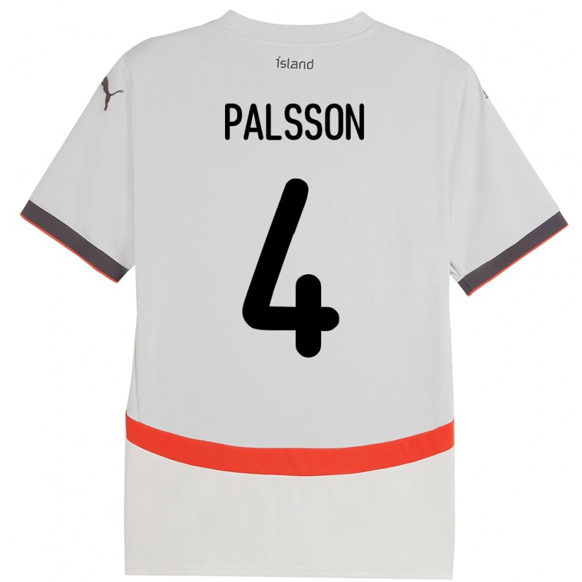 Danxen Hombre Camiseta Islandia Victor Pálsson #4 Blanco 2ª Equipación 24-26 La Camisa