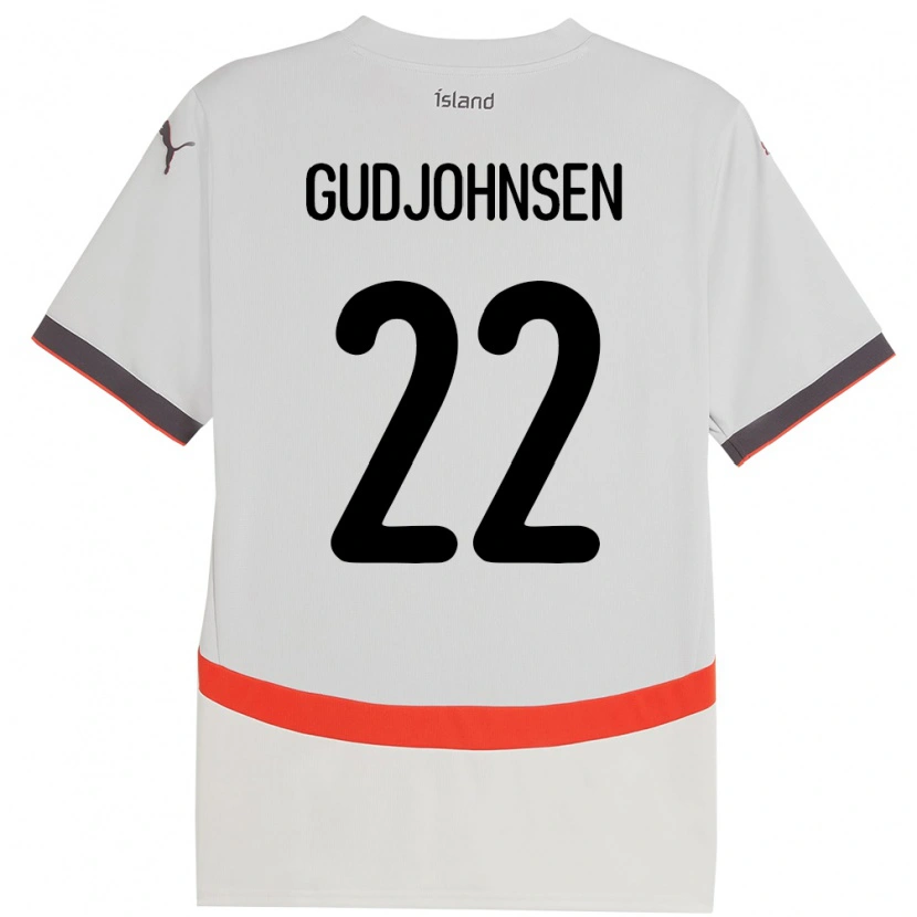 Danxen Hombre Camiseta Islandia Andri Gudjohnsen #22 Blanco 2ª Equipación 24-26 La Camisa