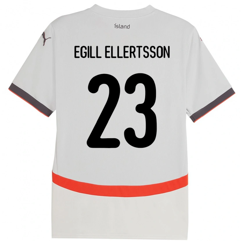 Danxen Hombre Camiseta Islandia Mikael Egill Ellertsson #23 Blanco 2ª Equipación 24-26 La Camisa