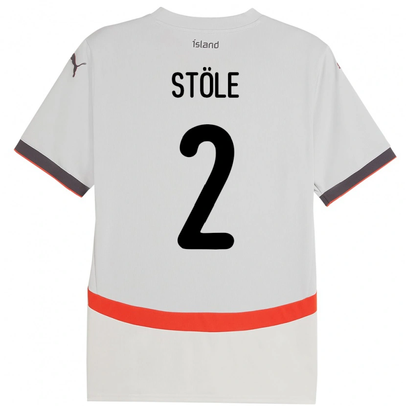 Danxen Hombre Camiseta Islandia Ingimar Torbjörnsson Stöle #2 Blanco 2ª Equipación 24-26 La Camisa