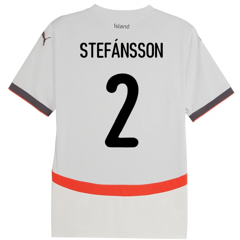 Danxen Hombre Camiseta Islandia Stefán Gísli Stefánsson #2 Blanco 2ª Equipación 24-26 La Camisa