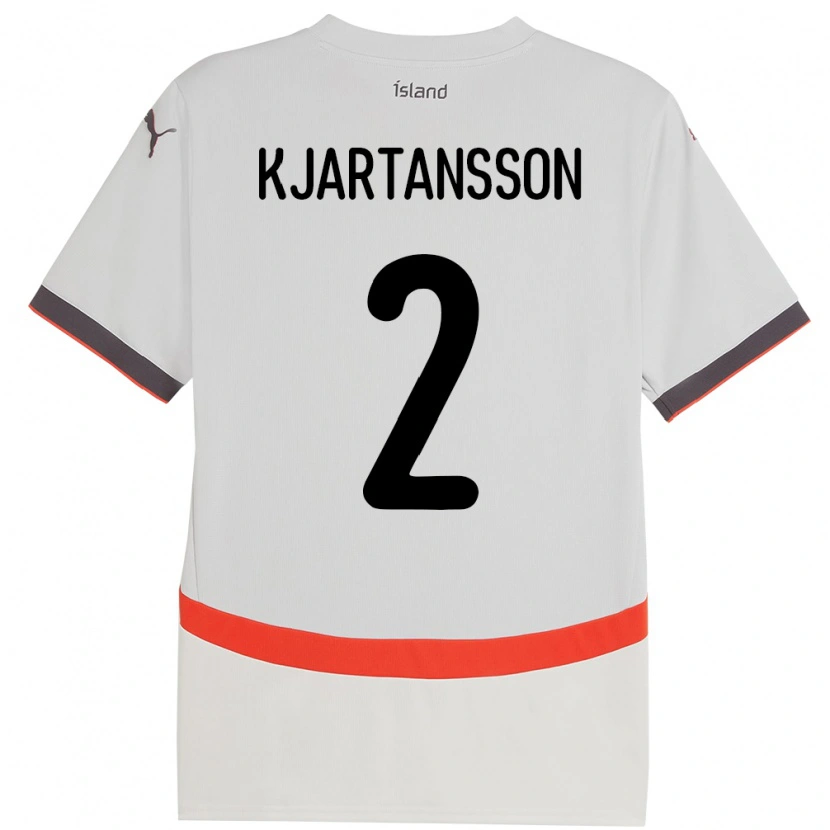 Danxen Hombre Camiseta Islandia Emil Máni Breiddal Kjartansson #2 Blanco 2ª Equipación 24-26 La Camisa