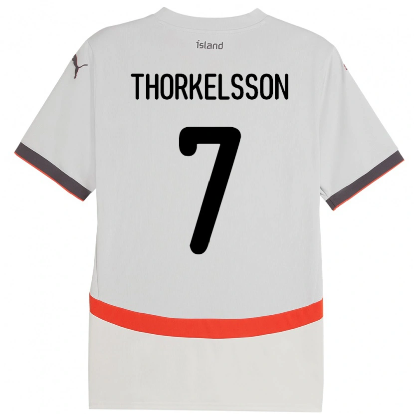 Danxen Hombre Camiseta Islandia Róbert Frosti Thorkelsson #7 Blanco 2ª Equipación 24-26 La Camisa