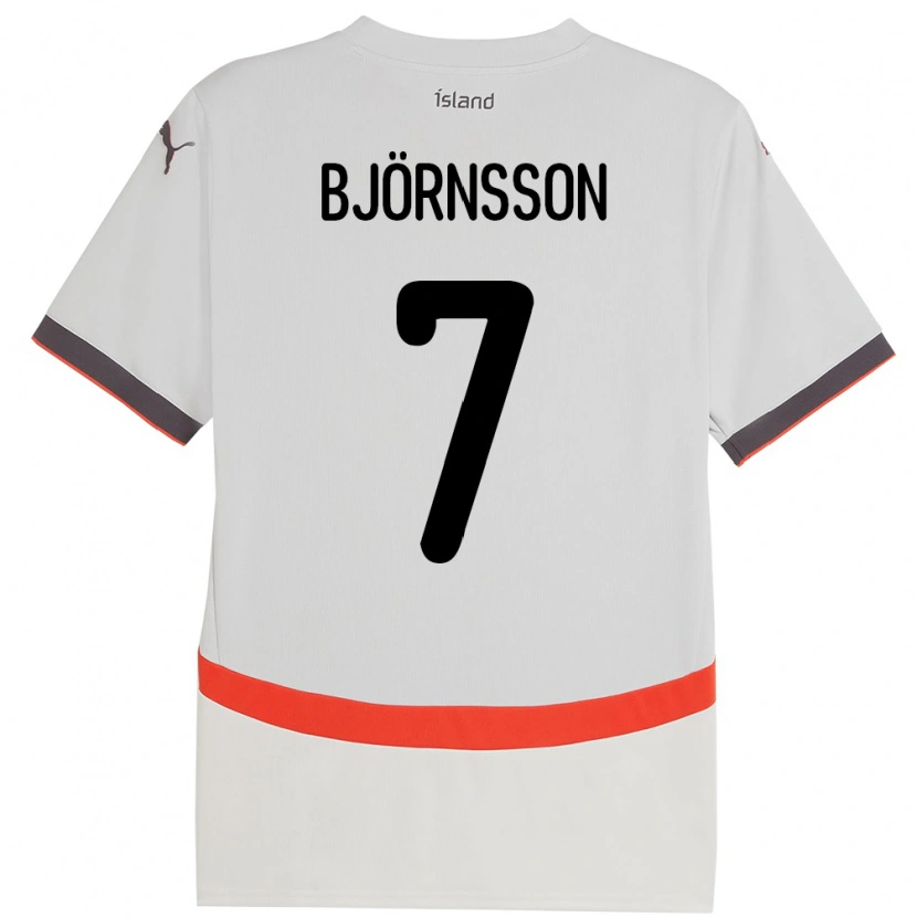 Danxen Hombre Camiseta Islandia Benjamin Björnsson #7 Blanco 2ª Equipación 24-26 La Camisa