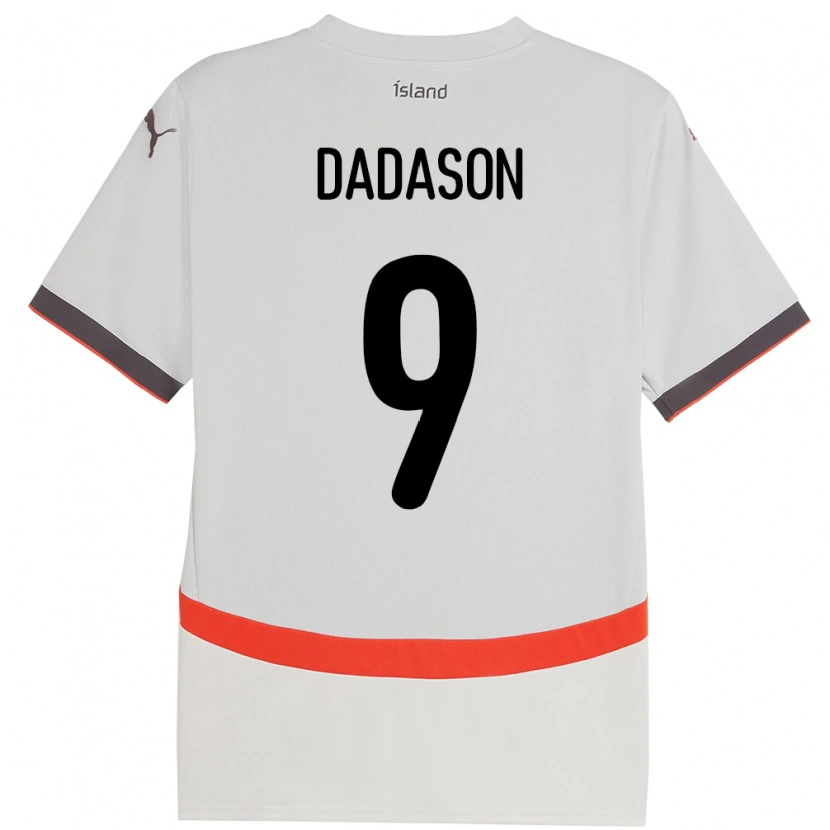 Danxen Hombre Camiseta Islandia Viktor Dadason #9 Blanco 2ª Equipación 24-26 La Camisa