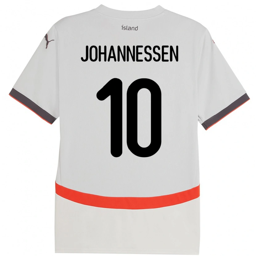 Danxen Hombre Camiseta Islandia Tómas Johannessen #10 Blanco 2ª Equipación 24-26 La Camisa