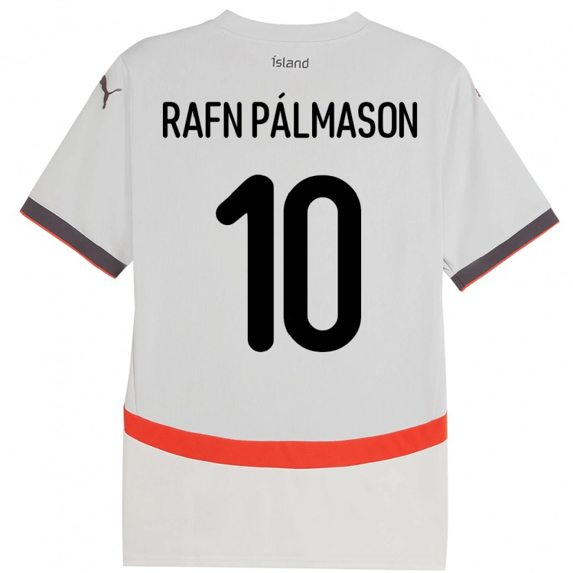 Danxen Hombre Camiseta Islandia Alexander Rafn Pálmason #10 Blanco 2ª Equipación 24-26 La Camisa