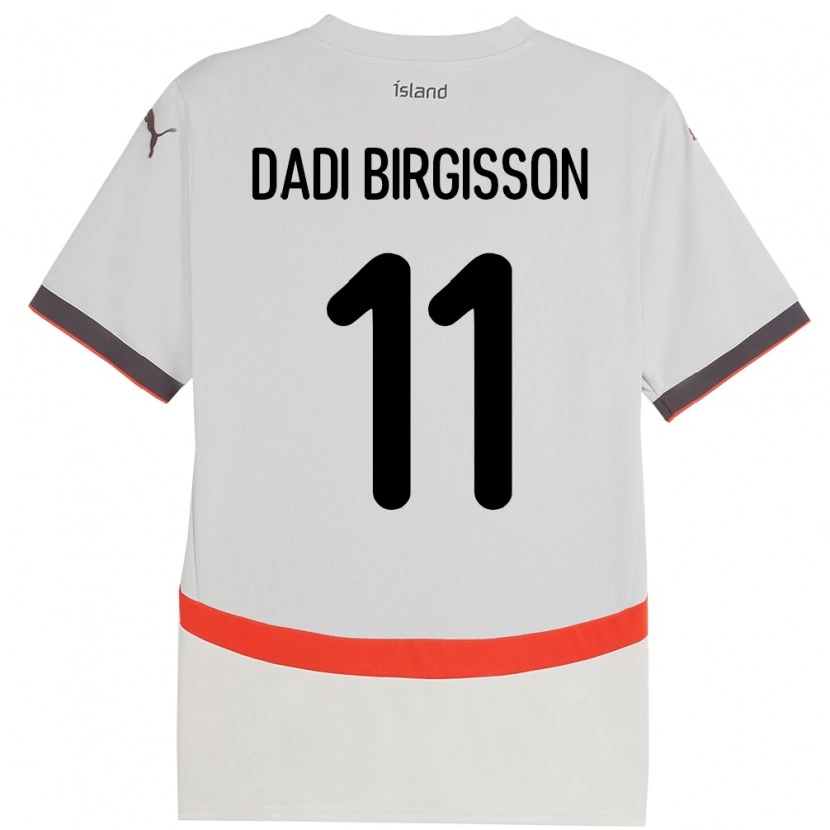 Danxen Hombre Camiseta Islandia Adolf Dadi Birgisson #11 Blanco 2ª Equipación 24-26 La Camisa