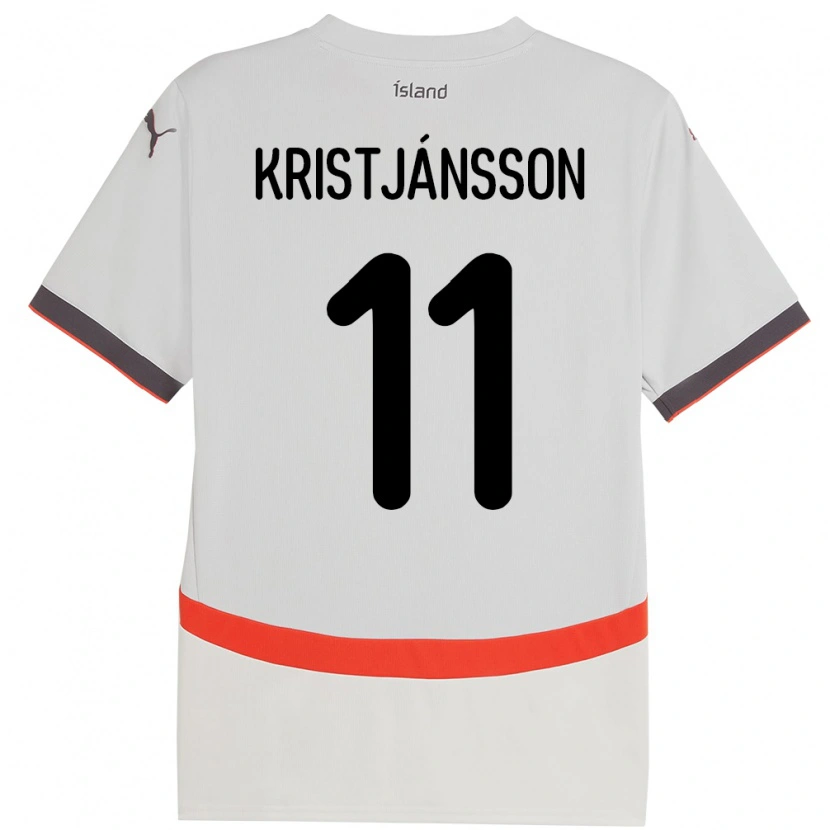 Danxen Hombre Camiseta Islandia Tómas Óli Kristjánsson #11 Blanco 2ª Equipación 24-26 La Camisa