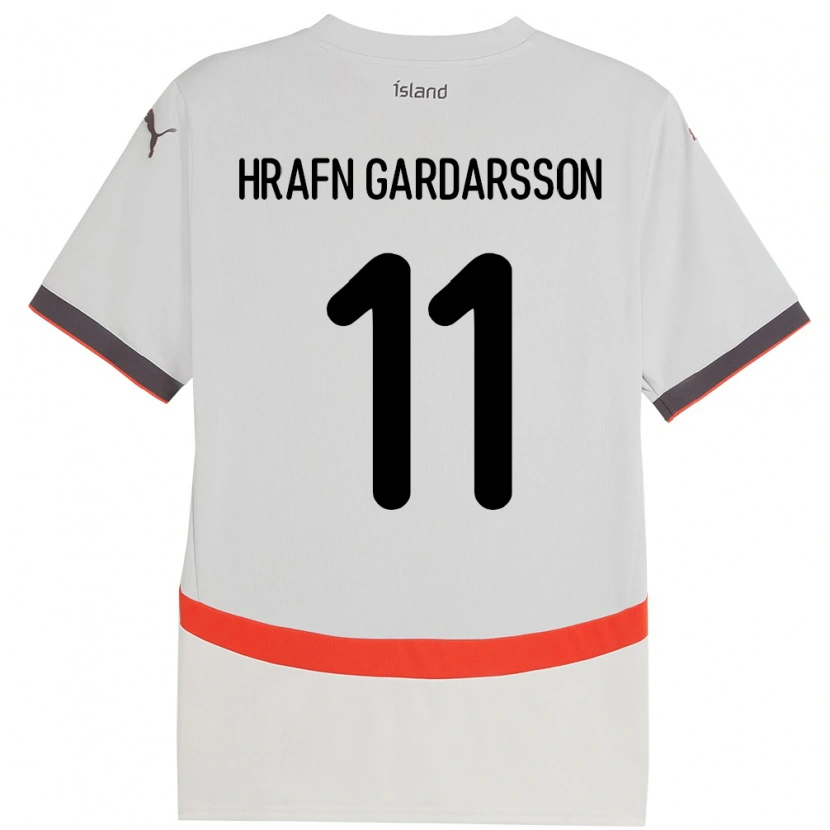 Danxen Hombre Camiseta Islandia Bjarki Hrafn Gardarsson #11 Blanco 2ª Equipación 24-26 La Camisa