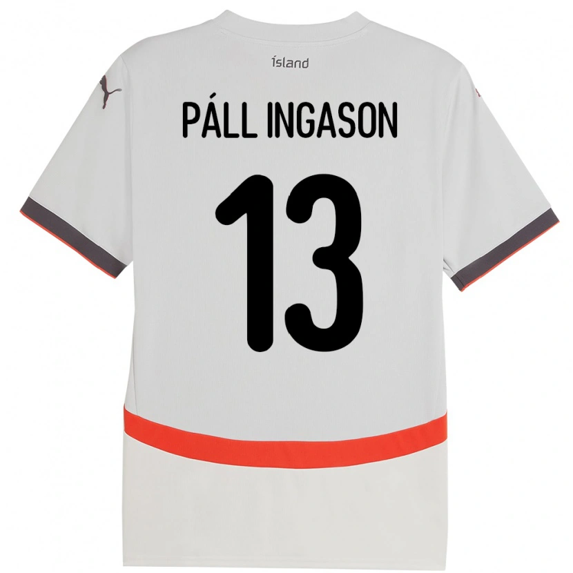 Danxen Hombre Camiseta Islandia Sverrir Páll Ingason #13 Blanco 2ª Equipación 24-26 La Camisa