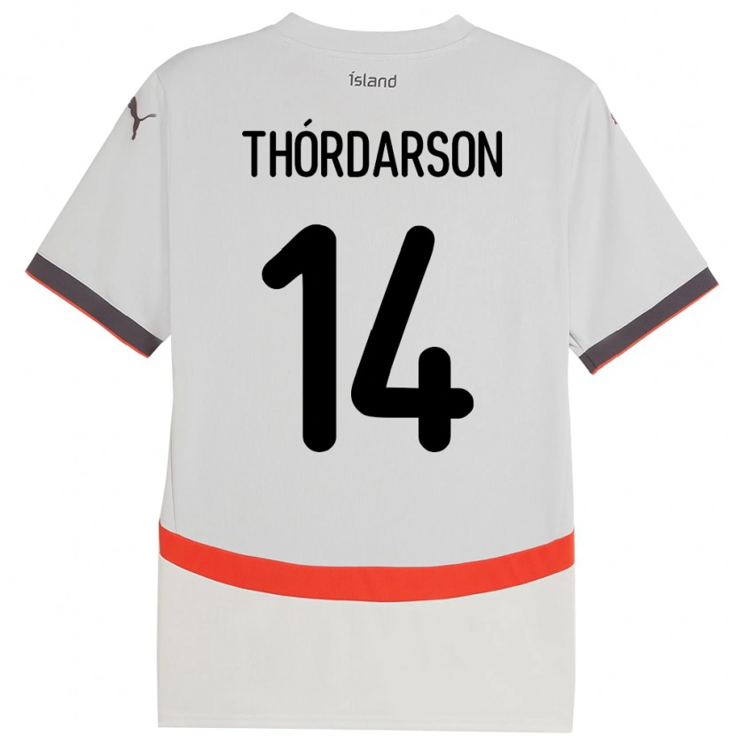 Danxen Hombre Camiseta Islandia Ódinn Sturla Thórdarson #14 Blanco 2ª Equipación 24-26 La Camisa