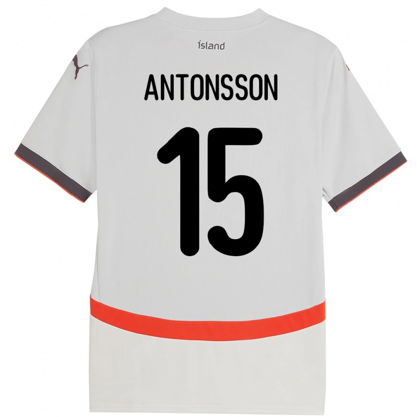 Danxen Hombre Camiseta Islandia Thorsteinn Antonsson #15 Blanco 2ª Equipación 24-26 La Camisa