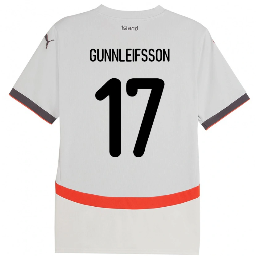 Danxen Hombre Camiseta Islandia Gunnleifur Orri Gunnleifsson #17 Blanco 2ª Equipación 24-26 La Camisa