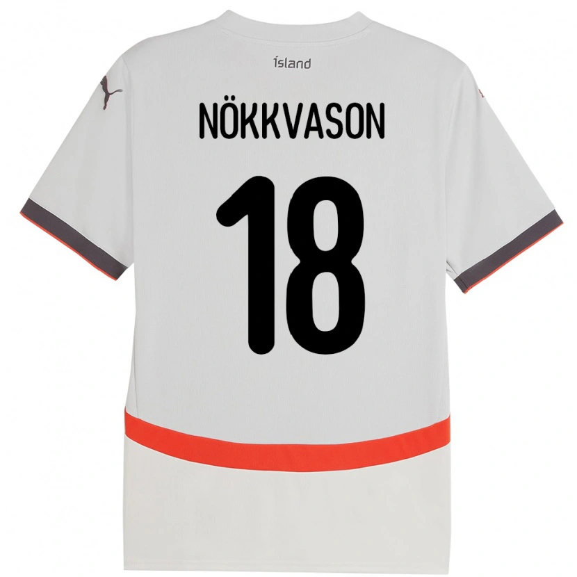 Danxen Hombre Camiseta Islandia Gudmundur Baldvin Nökkvason #18 Blanco 2ª Equipación 24-26 La Camisa