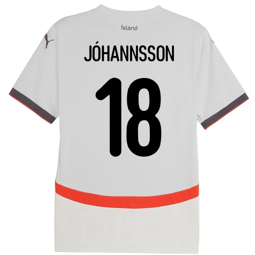 Danxen Hombre Camiseta Islandia Helgi Jóhannsson #18 Blanco 2ª Equipación 24-26 La Camisa