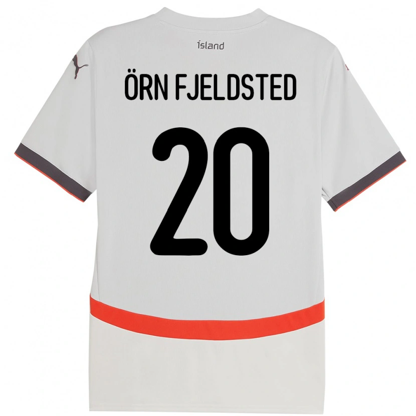Danxen Hombre Camiseta Islandia Dagur Örn Fjeldsted #20 Blanco 2ª Equipación 24-26 La Camisa