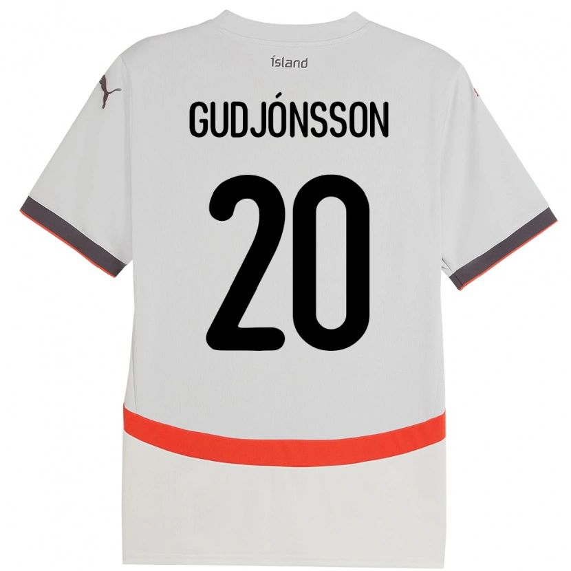 Danxen Hombre Camiseta Islandia Alexander Máni Gudjónsson #20 Blanco 2ª Equipación 24-26 La Camisa