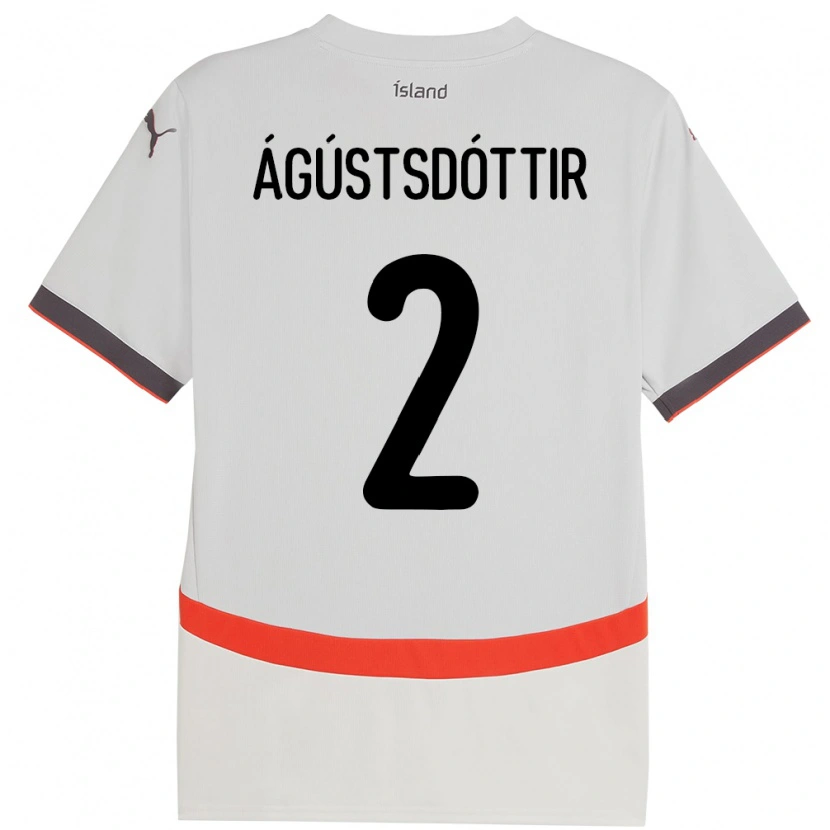 Danxen Hombre Camiseta Islandia Berglind Rós Ágústsdóttir #2 Blanco 2ª Equipación 24-26 La Camisa