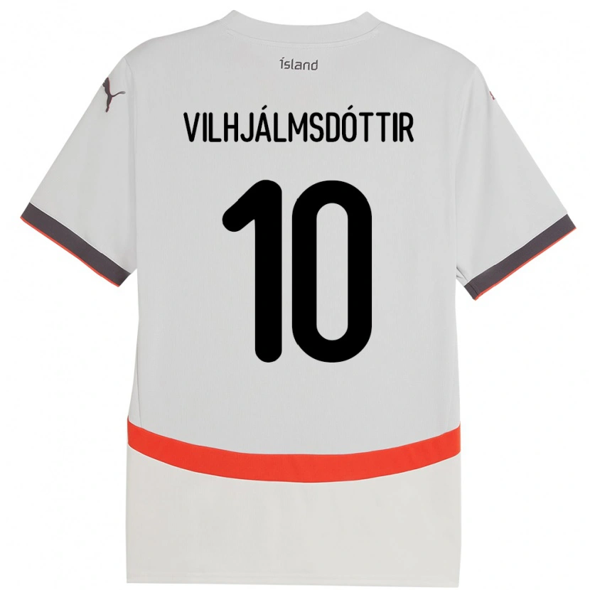 Danxen Hombre Camiseta Islandia Karólína Lea Vilhjálmsdóttir #10 Blanco 2ª Equipación 24-26 La Camisa
