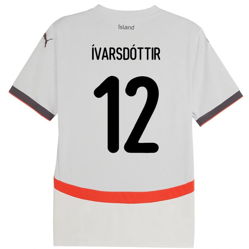 Danxen Hombre Camiseta Islandia Telma Ívarsdóttir #12 Blanco 2ª Equipación 24-26 La Camisa