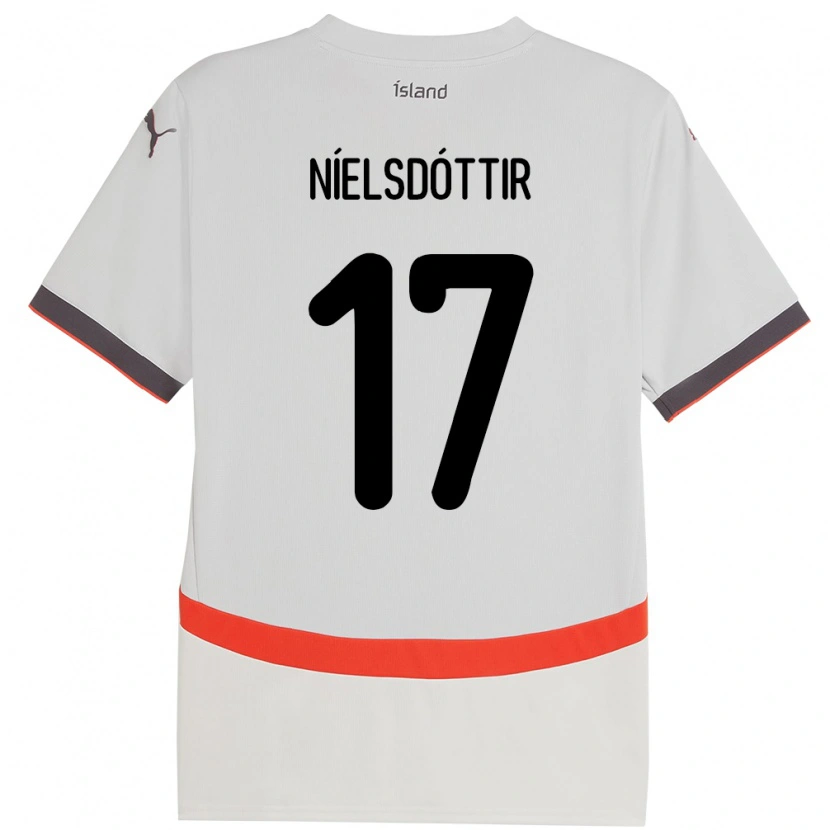 Danxen Hombre Camiseta Islandia Bryndís Arna Níelsdóttir #17 Blanco 2ª Equipación 24-26 La Camisa