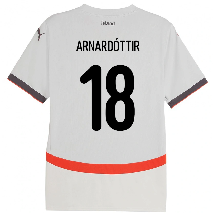 Danxen Hombre Camiseta Islandia Guðrún Arnardóttir #18 Blanco 2ª Equipación 24-26 La Camisa
