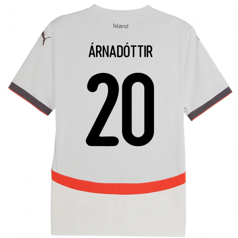 Danxen Hombre Camiseta Islandia Guðný Árnadóttir #20 Blanco 2ª Equipación 24-26 La Camisa