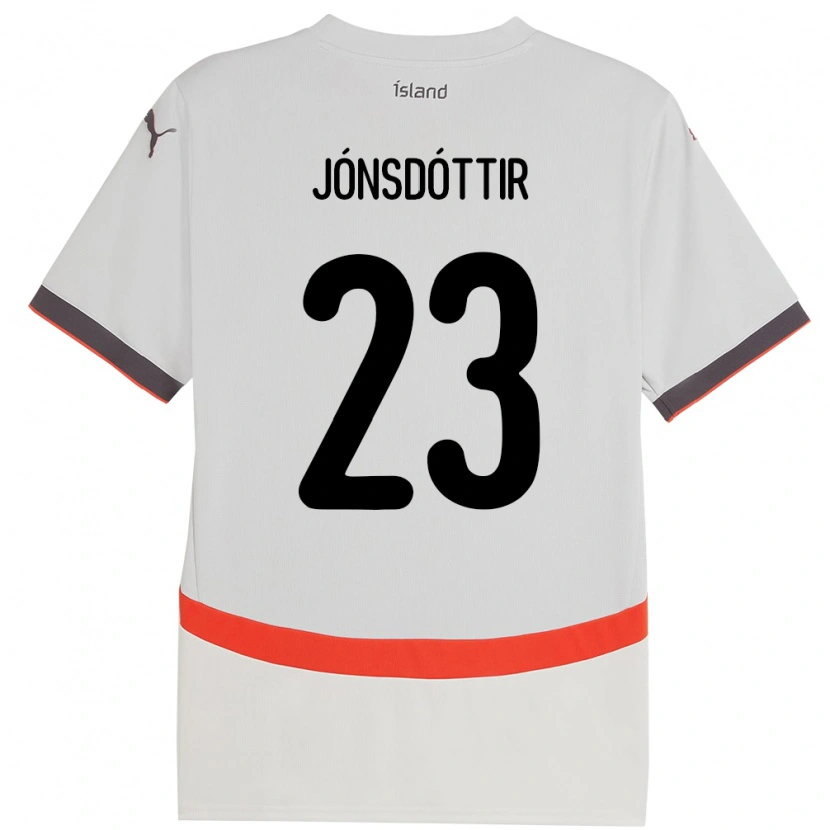 Danxen Hombre Camiseta Islandia Sveindís Jane Jónsdóttir #23 Blanco 2ª Equipación 24-26 La Camisa