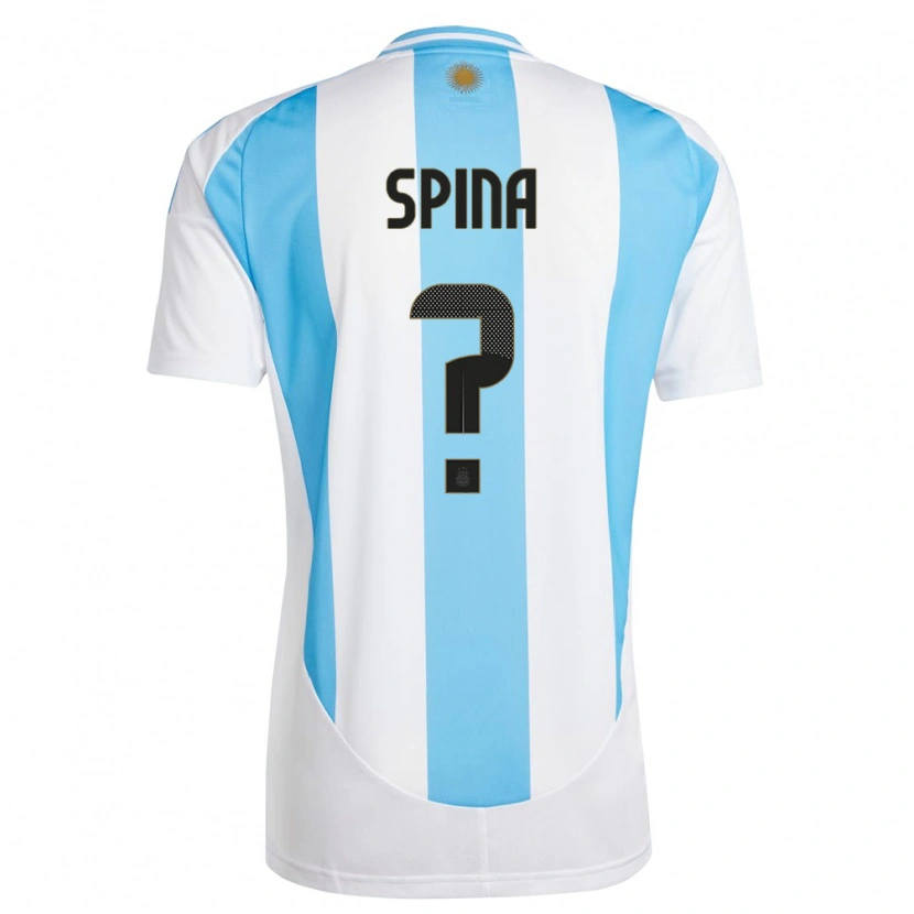 Danxen Mujer Camiseta Argentina Gerónimo Spina #0 Blanco Azul 1ª Equipación 24-26 La Camisa