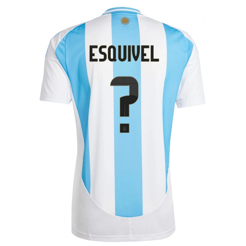 Danxen Mujer Camiseta Argentina Felipe Esquivel #0 Blanco Azul 1ª Equipación 24-26 La Camisa