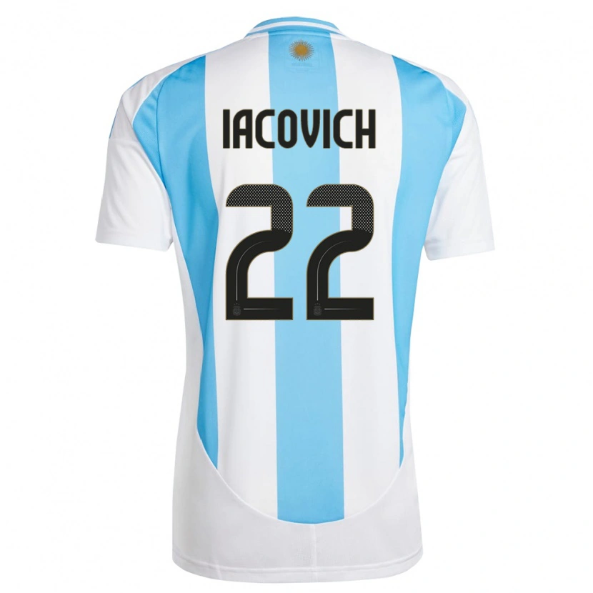 Danxen Mujer Camiseta Argentina Fabricio Iacovich #22 Blanco Azul 1ª Equipación 24-26 La Camisa