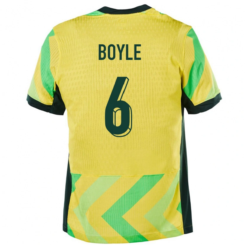 Danxen Mujer Camiseta Australia Martin Boyle #6 Dorado 1ª Equipación 24-26 La Camisa