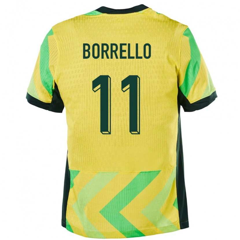 Danxen Mujer Camiseta Australia Brandon Borrello #11 Dorado 1ª Equipación 24-26 La Camisa