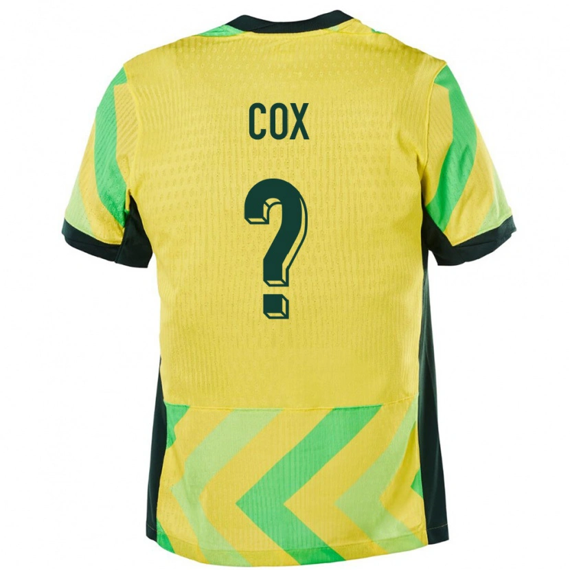 Danxen Mujer Camiseta Australia Ethan Cox #0 Dorado 1ª Equipación 24-26 La Camisa