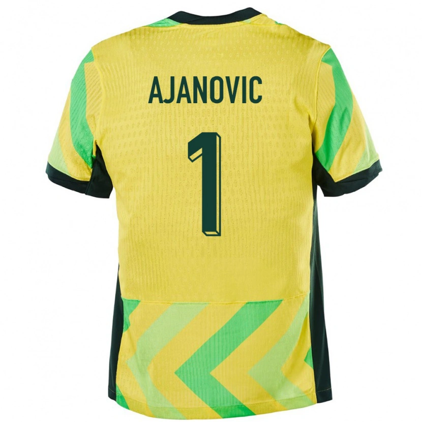 Danxen Mujer Camiseta Australia Jai Ajanovic #1 Dorado 1ª Equipación 24-26 La Camisa