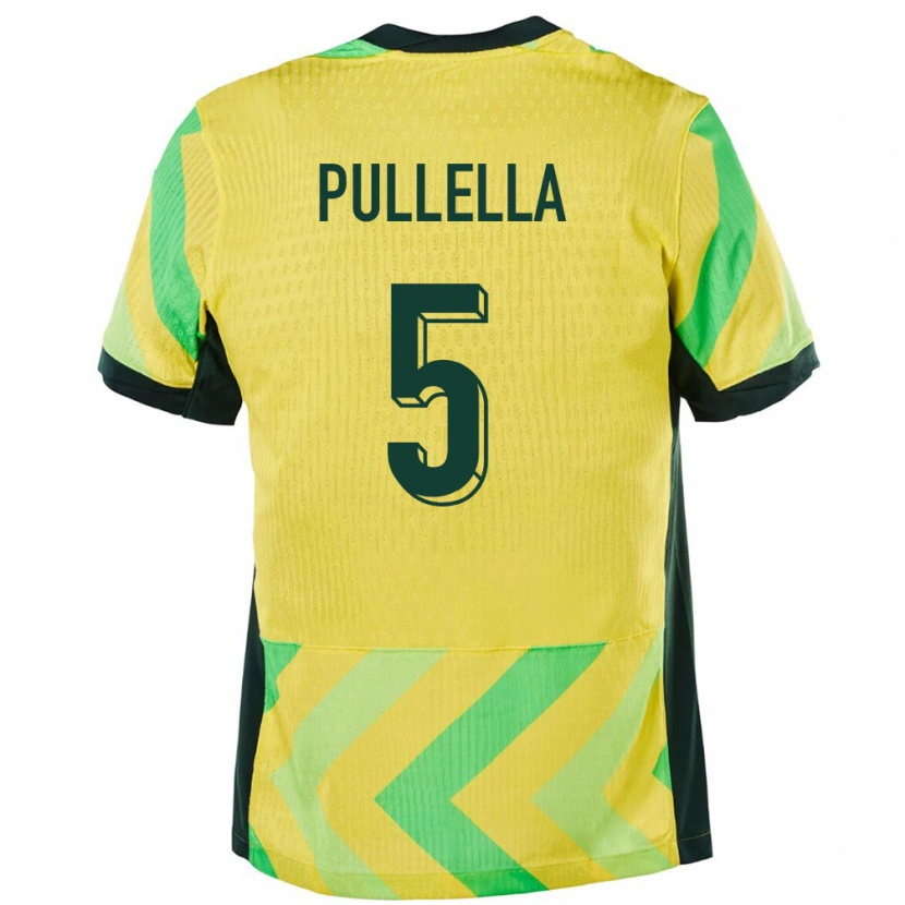 Danxen Mujer Camiseta Australia Christian Pullella #5 Dorado 1ª Equipación 24-26 La Camisa