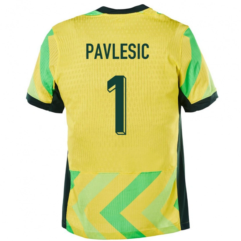 Danxen Mujer Camiseta Australia Adam Pavlesic #1 Dorado 1ª Equipación 24-26 La Camisa