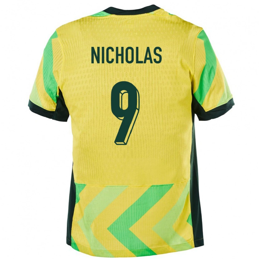 Danxen Mujer Camiseta Australia Nicholas Dagostino #9 Dorado 1ª Equipación 24-26 La Camisa