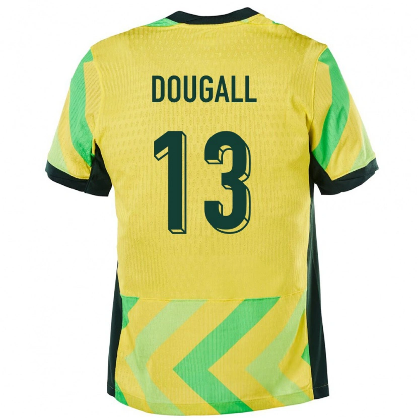 Danxen Mujer Camiseta Australia Kenny Dougall #13 Dorado 1ª Equipación 24-26 La Camisa