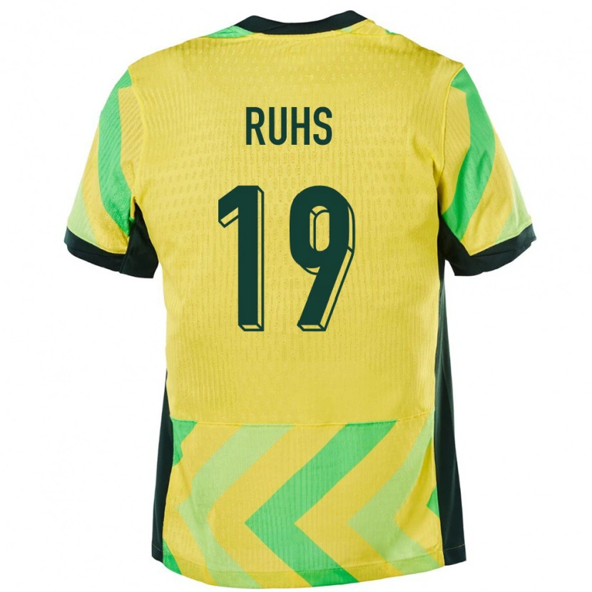 Danxen Mujer Camiseta Australia Michael Ruhs #19 Dorado 1ª Equipación 24-26 La Camisa