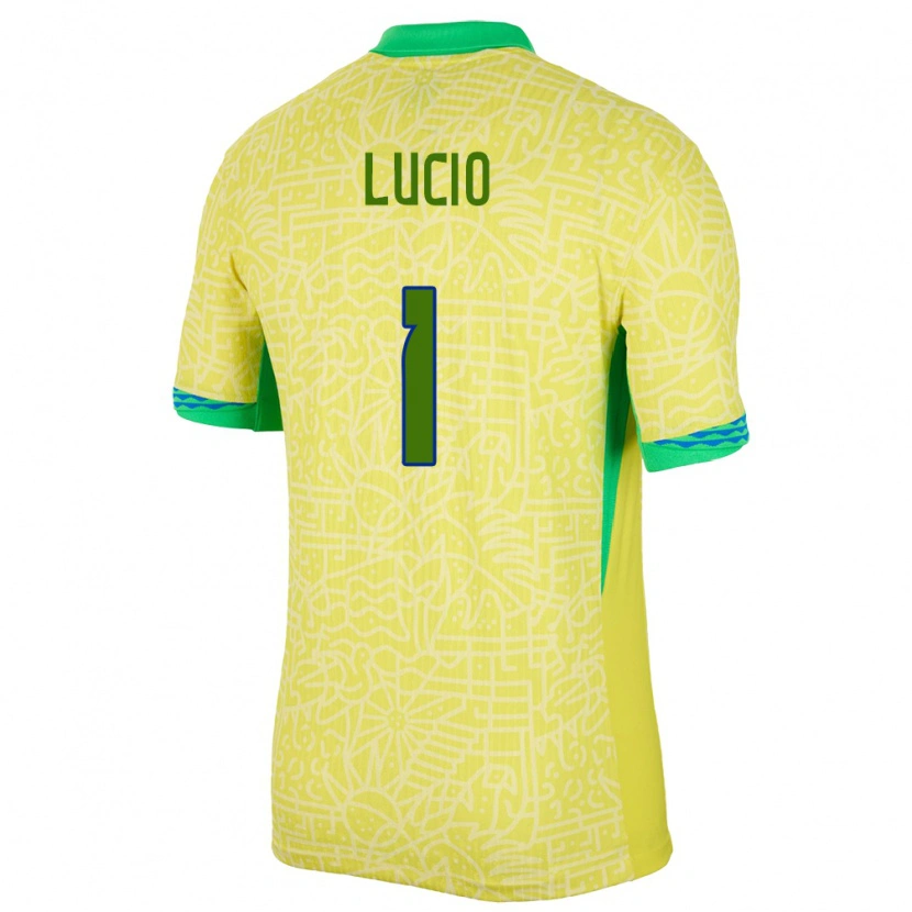 Danxen Mujer Camiseta Brasil João Lucio #1 Amarillo 1ª Equipación 24-26 La Camisa
