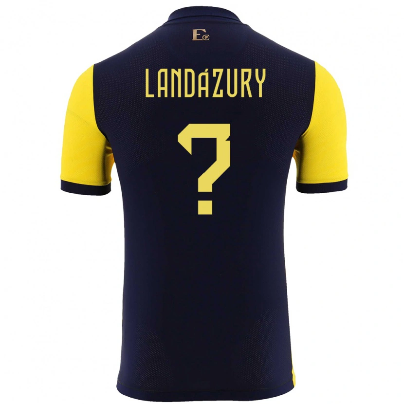 Danxen Mujer Camiseta Ecuador Jackson Landázury #0 Amarillo 1ª Equipación 24-26 La Camisa