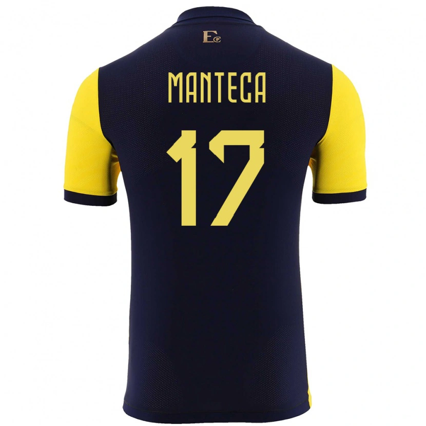 Danxen Mujer Camiseta Ecuador Demcy Manteca #17 Amarillo 1ª Equipación 24-26 La Camisa
