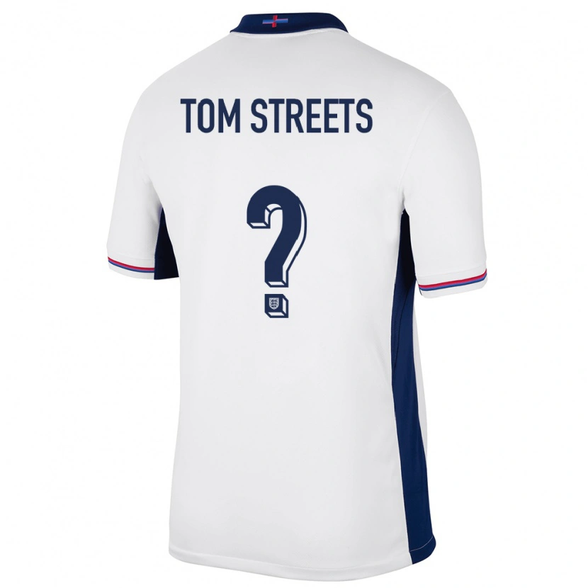 Danxen Mujer Camiseta Inglaterra Tom Streets #0 Blanco 1ª Equipación 24-26 La Camisa