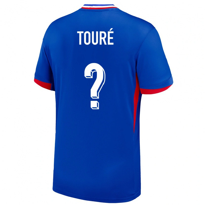 Danxen Mujer Camiseta Francia Ousmane Touré #0 Azul 1ª Equipación 24-26 La Camisa